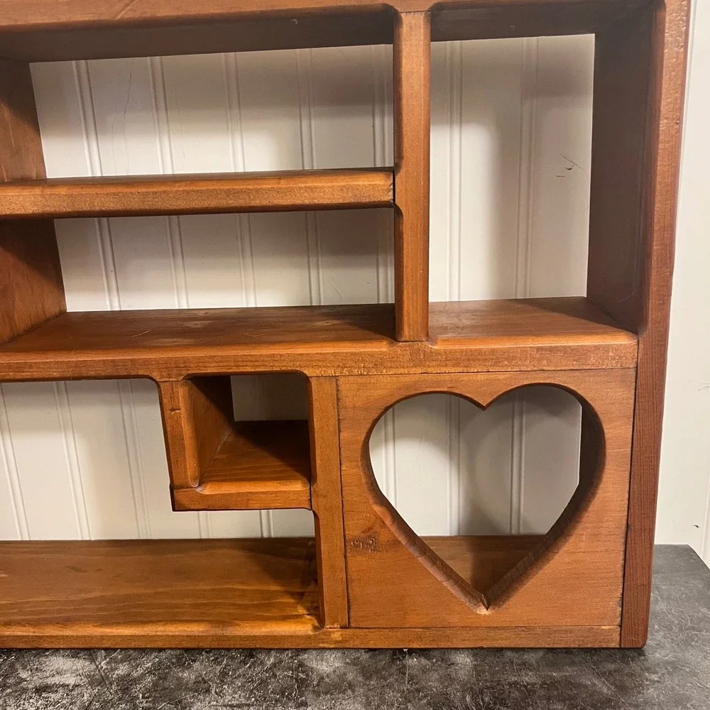Vintage Wooden Trinket Shelf Heart Cutout | Cottagecore Y2K 90s